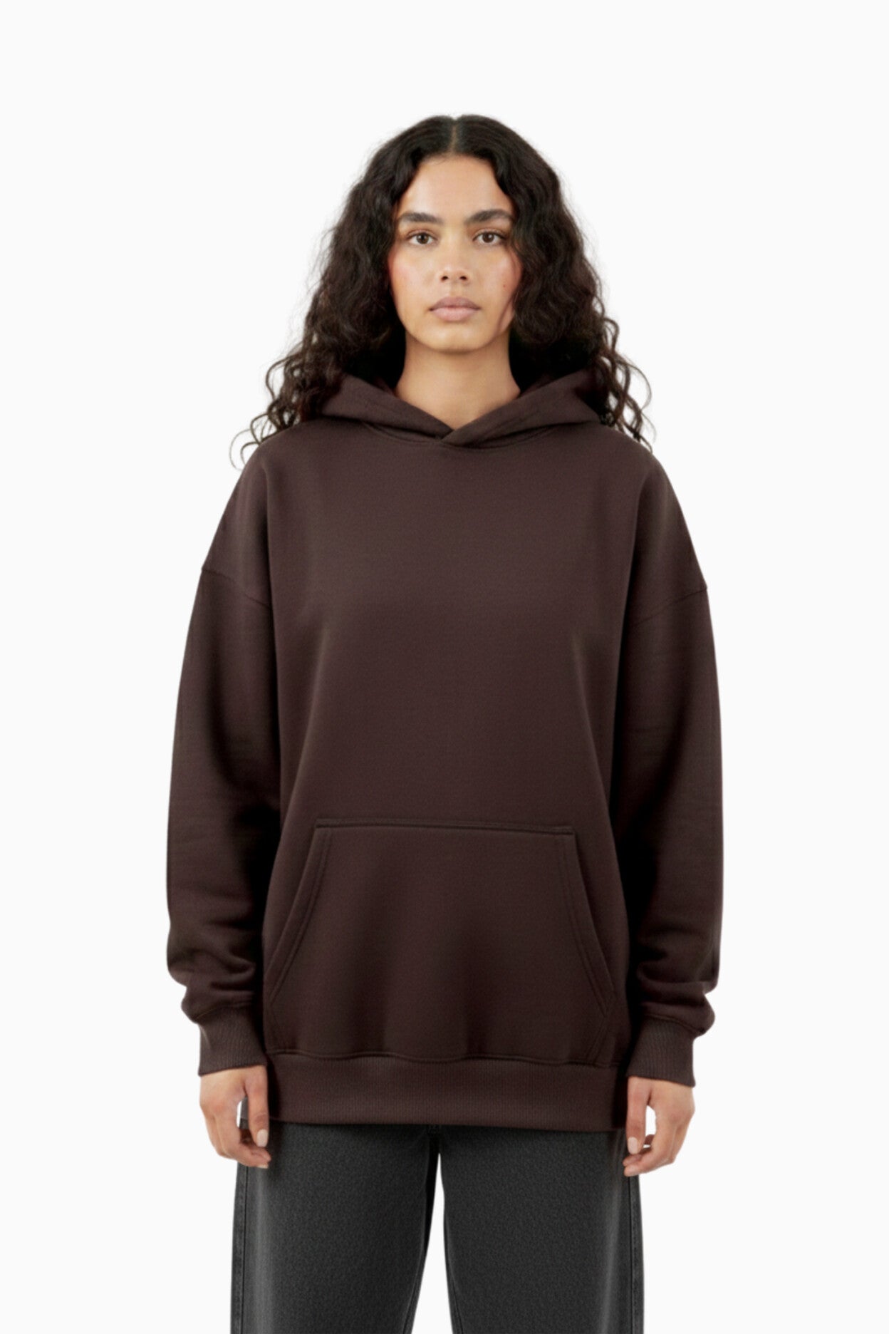 Deep Brown Oversized Hoodie By Elvory