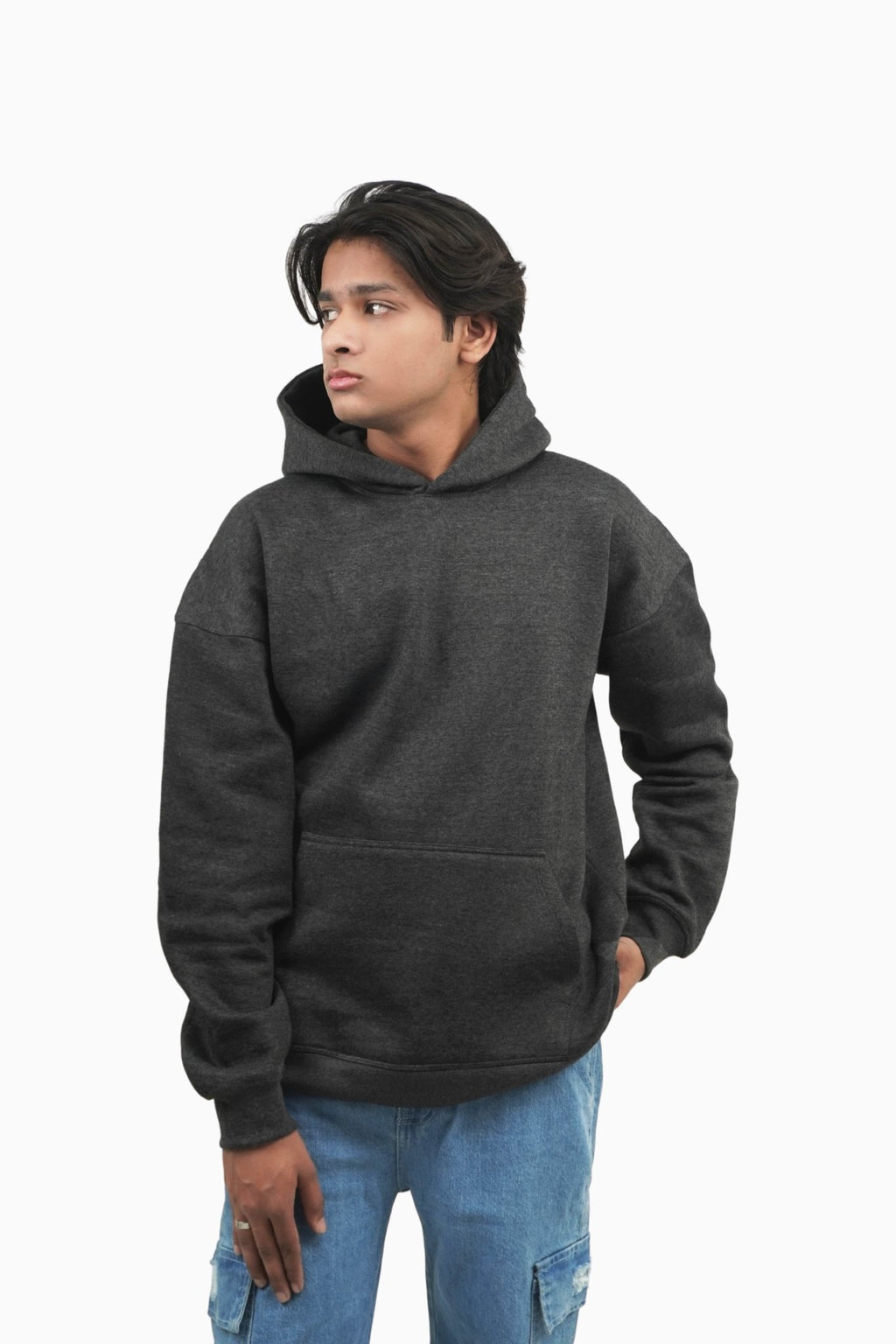 Charcoal Core Oversized Hoodie By Elvory - Elvory