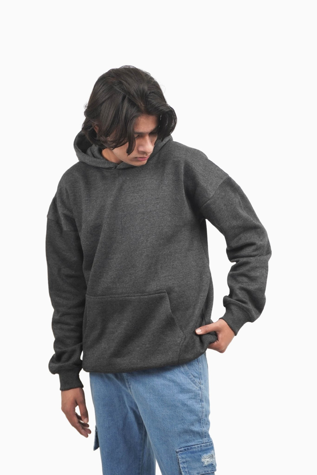 Charcoal Core Oversized Hoodie By Elvory - Elvory