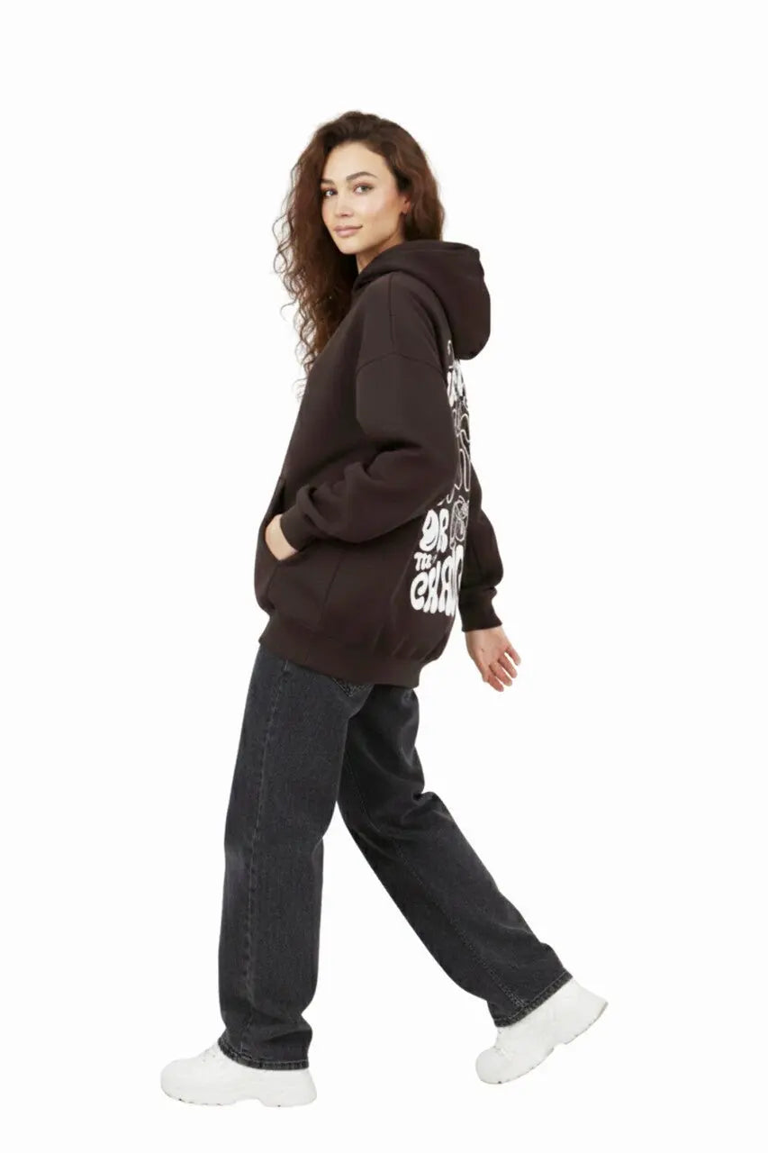 Deep Brown Oversized Hoodie By Elvory - Elvory