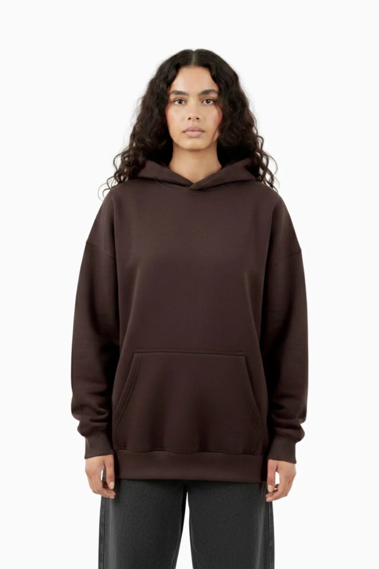 Deep Brown Oversized Hoodie By Elvory - Elvory
